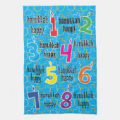 Kitchen Towel "Hanukkah Happy 8 Nights" Dish Towel Theedoek (Verticaal)