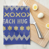 Kitchen Towel "Hanukkah Hug Sameach" Dish Towel Theedoek (Quarter Fold)