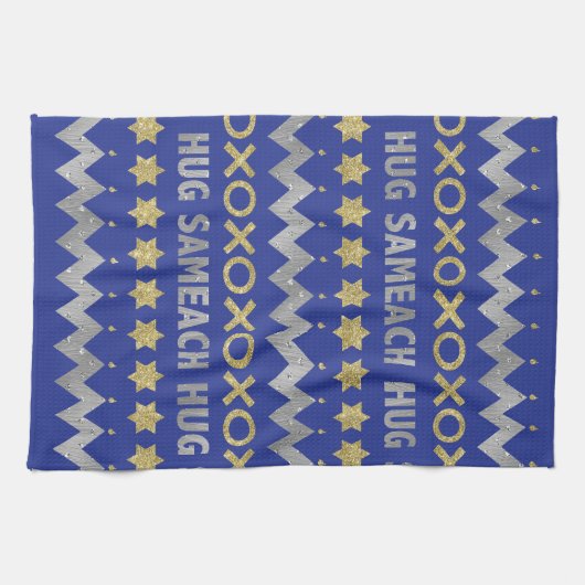 Kitchen Towel "Hanukkah Hug Sameach" Dish Towel Theedoek (Horizontaal)