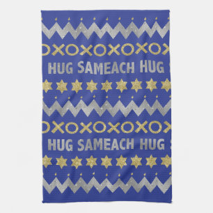 Kitchen Towel "Hanukkah Hug Sameach" Dish Towel Theedoek