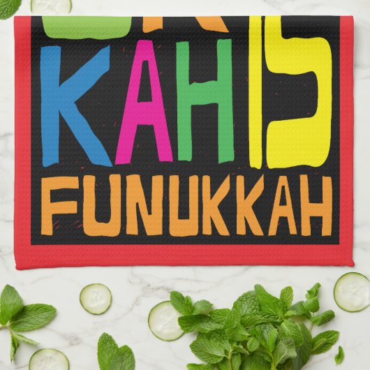 Kitchen Towel "Hanukkah is Funukkah" Dish Towel Theedoek (Gevouwen)