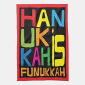 Kitchen Towel "Hanukkah is Funukkah" Dish Towel Theedoek (Verticaal)