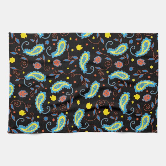 Kitchen Towel "Hanukkah Paisley Dreidel Towel" Theedoek (Horizontaal)