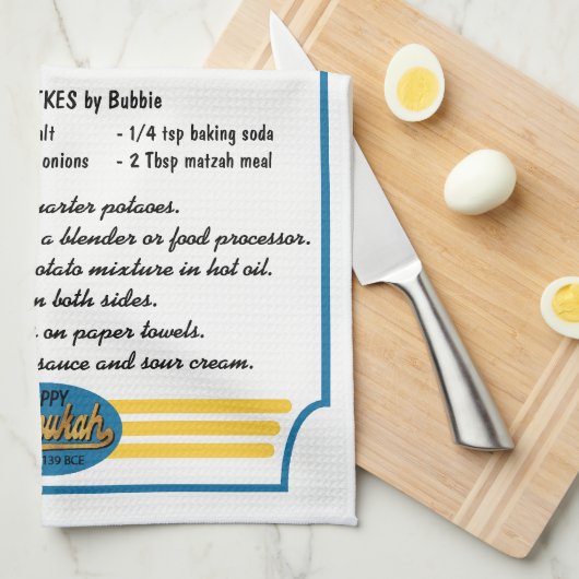 Kitchen Towel "Hanukkah Retro Dish Towel" Theedoek (Quarter Fold)