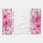 Kitchen Towel-Kerstmis Mele Kalikimaka Plumeria Theedoek (Horizontaal)