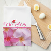 Kitchen Towel-Kerstmis Mele Kalikimaka Plumeria Theedoek (Quarter Fold)