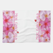 Kitchen Towel-Kerstmis Mele Kalikimaka Plumeria Theedoek (Horizontaal)
