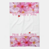 Kitchen Towel-Kerstmis Mele Kalikimaka Plumeria Theedoek (Verticaal)