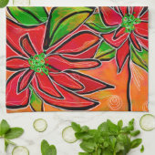  KITCHEN TOWEL met Poinsettia-ontwerp Theedoek (Gevouwen)