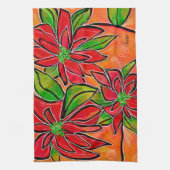  KITCHEN TOWEL met Poinsettia-ontwerp Theedoek (Verticaal)