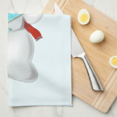 Kitchen Towel met Snowman Guitarist - Funny Theedoek (Quarter Fold)