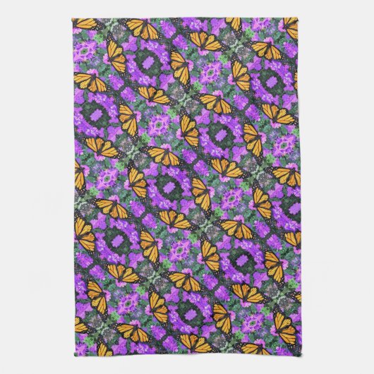 Kitchen Towel Monarch & Paarse Asters Theedoek (Verticaal)