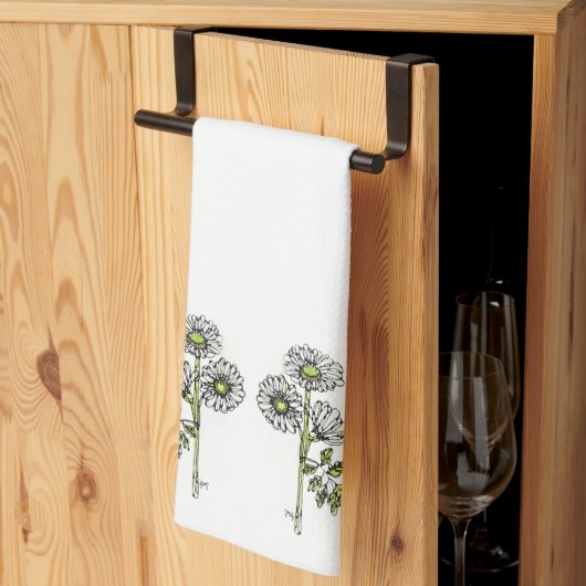 Kitchen Towel - NGA White Daisies Theedoek (Derde Gevouwen)