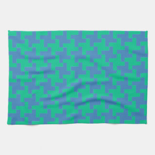 Kitchen Towel of Tea Towel Emerald, Blue Dogtooth Theedoek