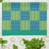 Kitchen Towel of Tea Towel Emerald, Blue Patchwork Theedoek (Gevouwen)