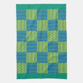 Kitchen Towel of Tea Towel Emerald, Blue Patchwork Theedoek (Verticaal)