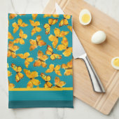 Kitchen Towel of Tea Towel, Golden Butterflies Theedoek (Quarter Fold)