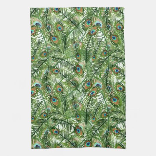 Kitchen Towel Peacock Feathers Theedoek (Verticaal)