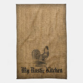 Kitchen Towel Rustic Rooster Burlap Theedoek (Verticaal)