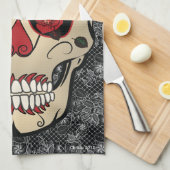 Kitchen Towel Sugar Skull Day of the Dead Art Theedoek (Quarter Fold)