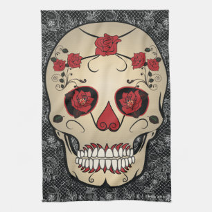 Kitchen Towel Sugar Skull Day of the Dead Art Theedoek
