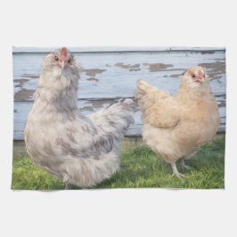 Kitchen Towel Two Chickens Farmhouse  Theedoek
