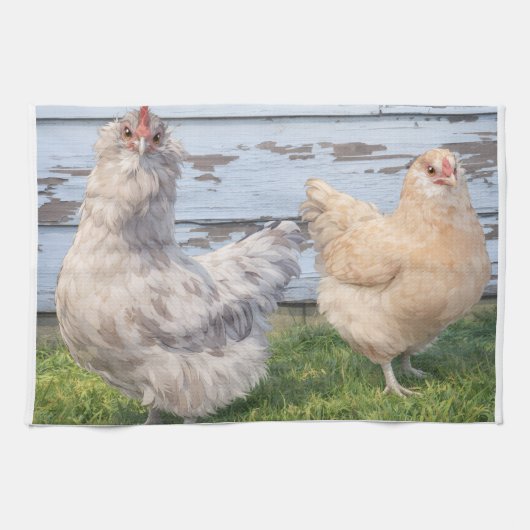 Kitchen Towel Two Chickens Farmhouse  Theedoek (Horizontaal)