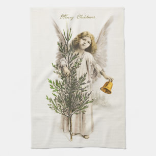 KITCHEN TOWEL : VINTAGE CHRISTMAS ANGEL THEEDOEK