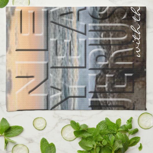 Kitchen Towel "Volgend Jaar Jerusalem Beach" Theedoek (Gevouwen)