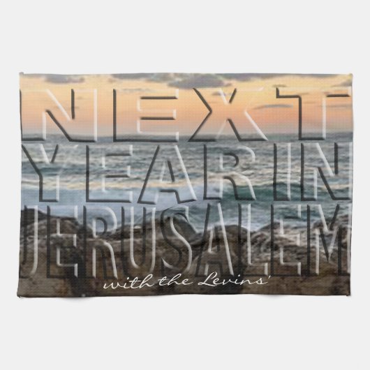 Kitchen Towel "Volgend Jaar Jerusalem Beach" Theedoek (Horizontaal)