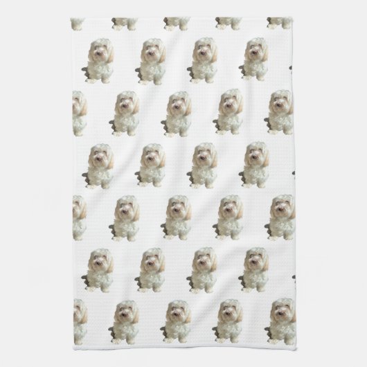 Kitchen Towel - White Havanese Dog Theedoek (Verticaal)