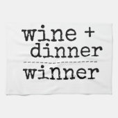 KITCHEN TOWEL WINE + DINNER WINNER FUNNY THEEDOEK (Horizontaal)
