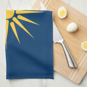 Kitchen towel with Flag of Macedonia, Greece Theedoek (Quarter Fold)