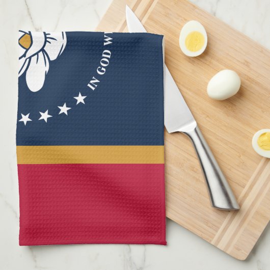 Kitchen towel with Flag of Mississippi State, USA Theedoek (Quarter Fold)