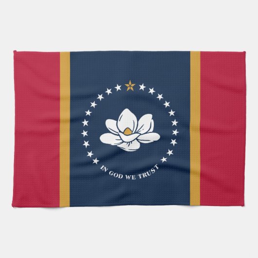 Kitchen towel with Flag of Mississippi State, USA Theedoek (Horizontaal)
