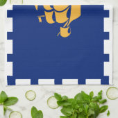 Kitchen towel with Flag of Quebec City, Canada Theedoek (Gevouwen)