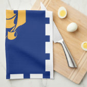 Kitchen towel with Flag of Quebec City, Canada Theedoek (Quarter Fold)