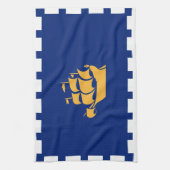 Kitchen towel with Flag of Quebec City, Canada Theedoek (Verticaal)
