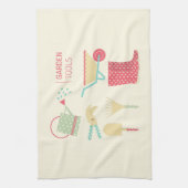 Kitchen towel with gardening tools print theedoek (Verticaal)