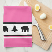 Kitchen Towel-Yellowstone Lodge 3 Beer en Bomen Theedoek (Quarter Fold)