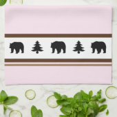 Kitchen Towel-Yellowstone Lodge 3 Beer en Bomen Theedoek (Gevouwen)