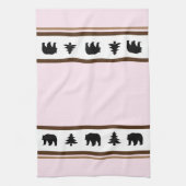 Kitchen Towel-Yellowstone Lodge 3 Beer en Bomen Theedoek (Verticaal)