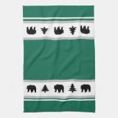 Kitchen Towel-Yellowstone Lodge 3 Beer en Bomen Theedoek (Verticaal)