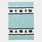 Kitchen Towel-Yellowstone Lodge 3 Beer en Bomen Theedoek (Verticaal)
