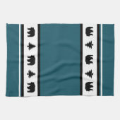 Kitchen Towel-Yellowstone Lodge 3 Beer en Bomen Theedoek (Horizontaal)