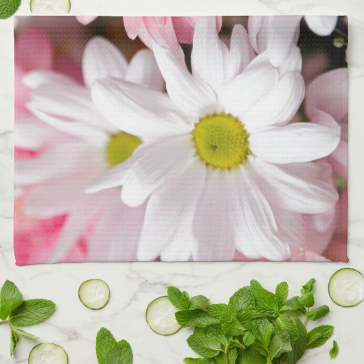 Kitchen Towels - Daisy Gerbera Flowers Theedoek (Gevouwen)