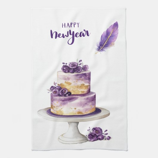 Kitchen Towels-Happy New Year Kitchen Towels Theedoek (Verticaal)