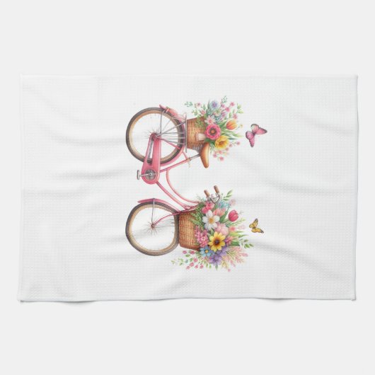 Kitchen Towels-Hello Spring Floral Kitchen Towels Theedoek (Horizontaal)