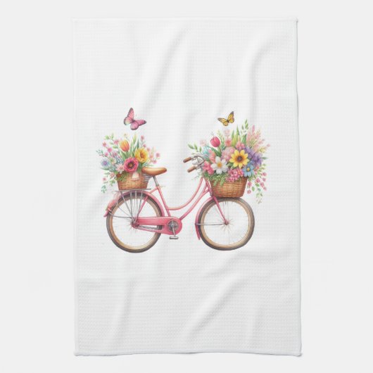 Kitchen Towels-Hello Spring Floral Kitchen Towels Theedoek (Verticaal)