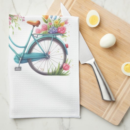 Kitchen Towels-Hello Spring Floral Kitchen Towels Theedoek (Quarter Fold)